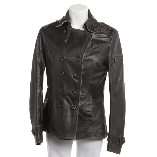 Giacca in pelle, in Grigio, Pelle, Schyia