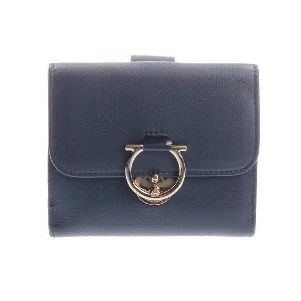 Geldbörse, in Navy, Leder, Salvatore Ferragamo