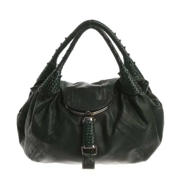 Handtasche, in Dunkelgrün, Leder, Fendi