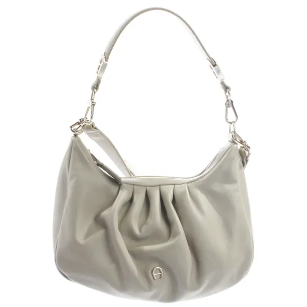 Schultertasche, in Grau, Leder, Aigner