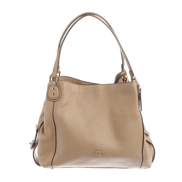 Schultertasche, in Hellbraun, Leder, Coach