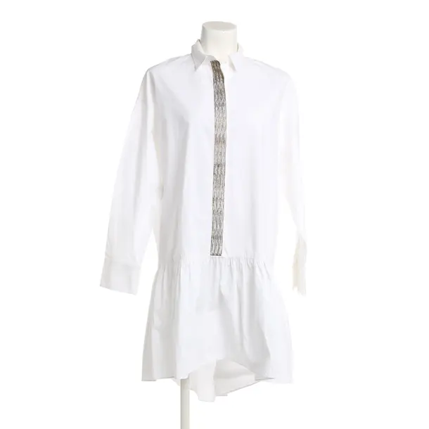 Dress, in White, Cotton, Brunello Cucinelli
