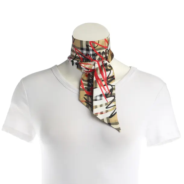 Shawl, in Multicolored, Silk, Burberry