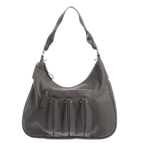 Schultertasche, in Grau, Leder, Longchamp