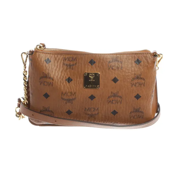 Abendtasche, in Hellbraun, Leder, MCM