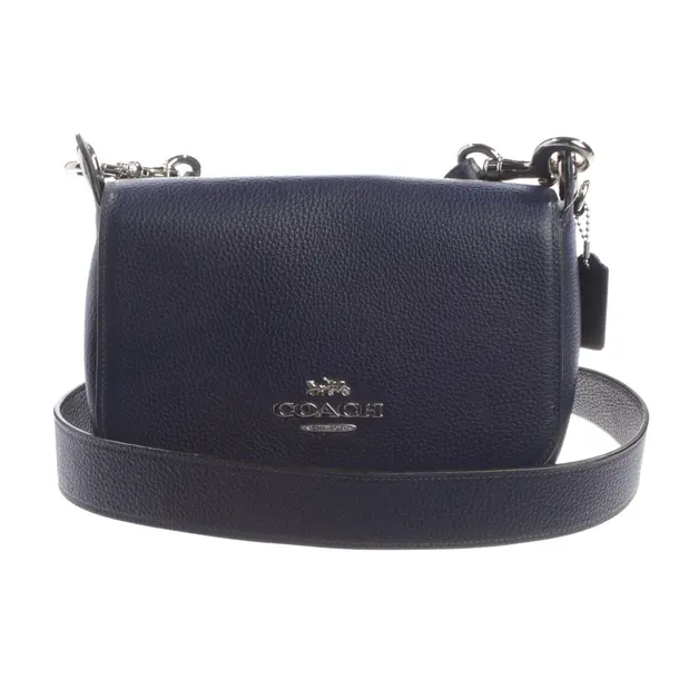 Schultertasche, in Navy, Leder, Coach