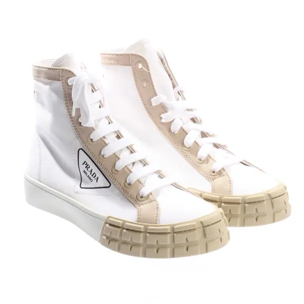High-Top Sneakers, in Beige, Prada