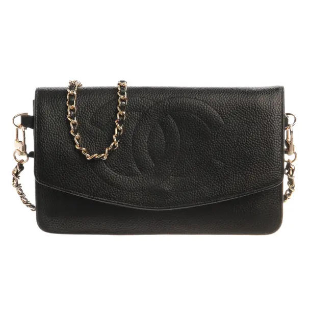 Wallet on Chain, in Schwarz, Leder, Chanel