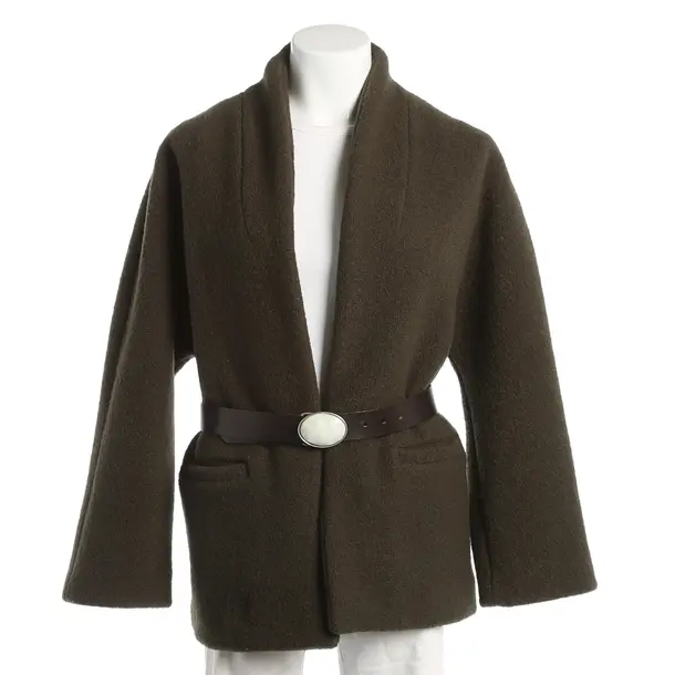 Mid-Season Jacket, in Green, Wool, Ba&sh