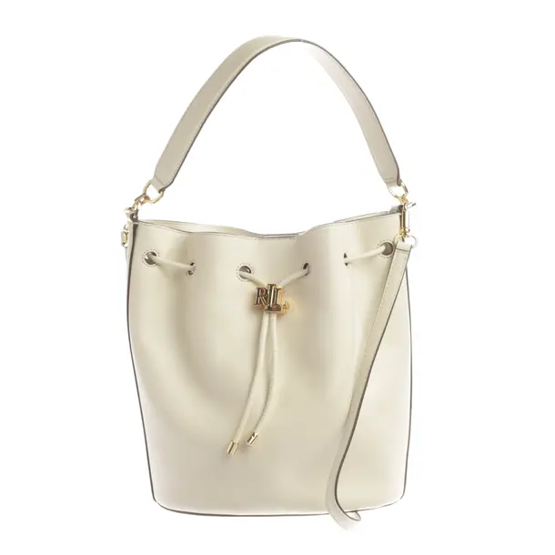 Schultertasche, in Beige, Leder, Lauren Ralph Lauren