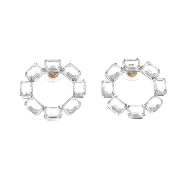 Ohrringe, in Silber, Sonstige Fasern, Swarovski