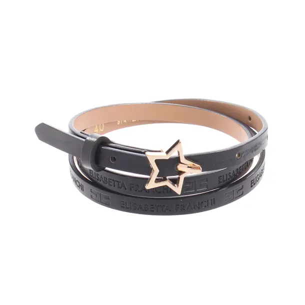 Armband, in Schwarz, Leder, Elisabetta Franchi