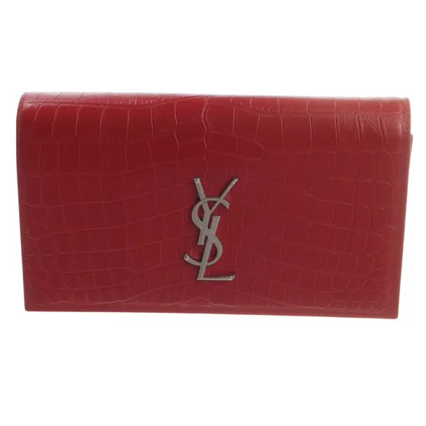 Clutch Bag, in Red, Leather, Saint Laurent