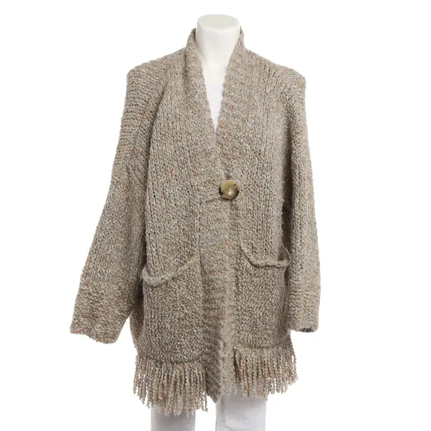 Cardigan, in Light Gray, Wool, Bruno Manetti