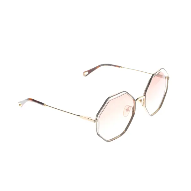 Sonnenbrille, in Gold, Metall / Naturmaterial, Chloé