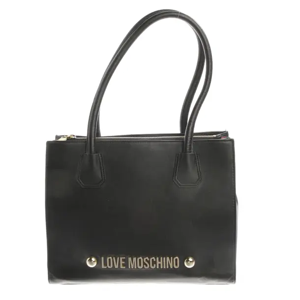 Schultertasche, in Schwarz, Leder, Love Moschino