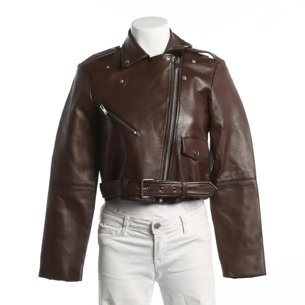 LeatherJacket, in Brown, Leather, Maje