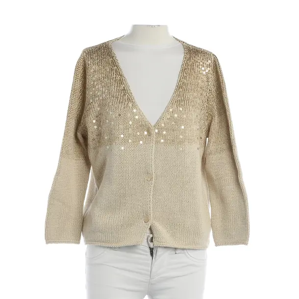 Cardigan, in Light Brown, Cotton, Brunello Cucinelli