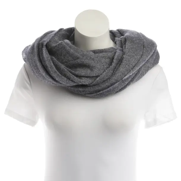 Shawl, in Navy, Wool, Closed