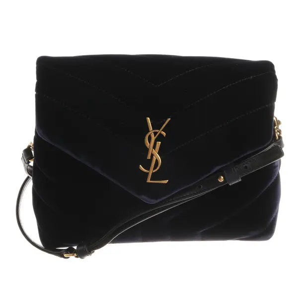 Shoulder Bag, in Navy, Velvet, Saint Laurent