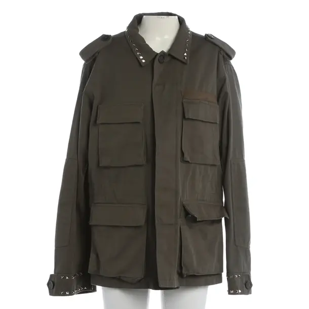 Mid-Season Jacket, in Dark Green, Cotton, Valentino