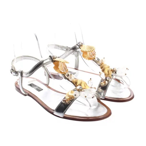 Riemchensandalen, in Silber, Dolce & Gabbana