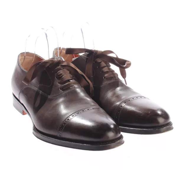 Lace Up Shoes, in Dark Brown, Santoni