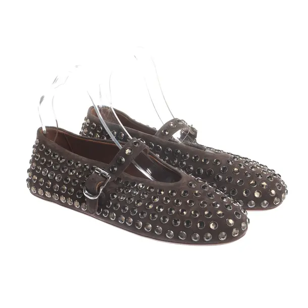 Ballet Flats, in Brown, Alaia