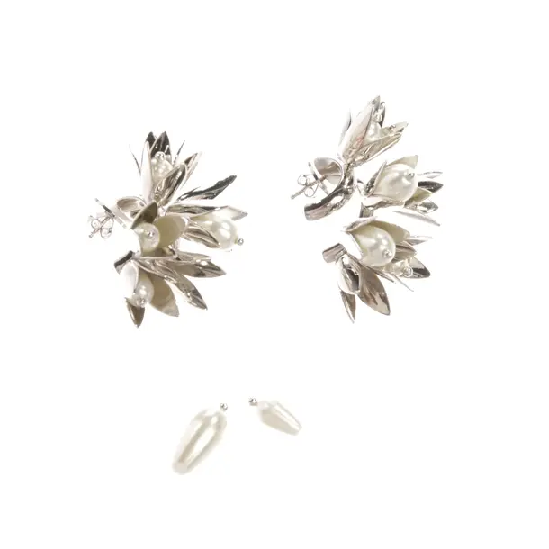 Ohrringe, in Silber, Metall (metallisch, metallisiert), Simone Rocha
