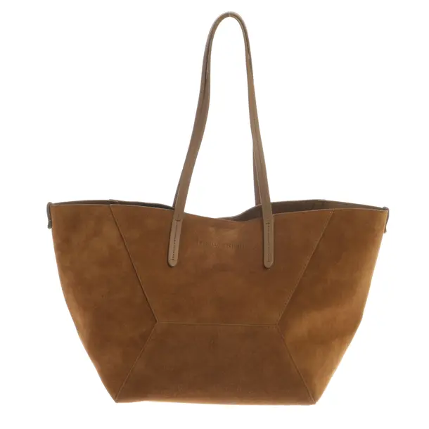 Schultertasche, in Hellbraun, Leder, Brunello Cucinelli