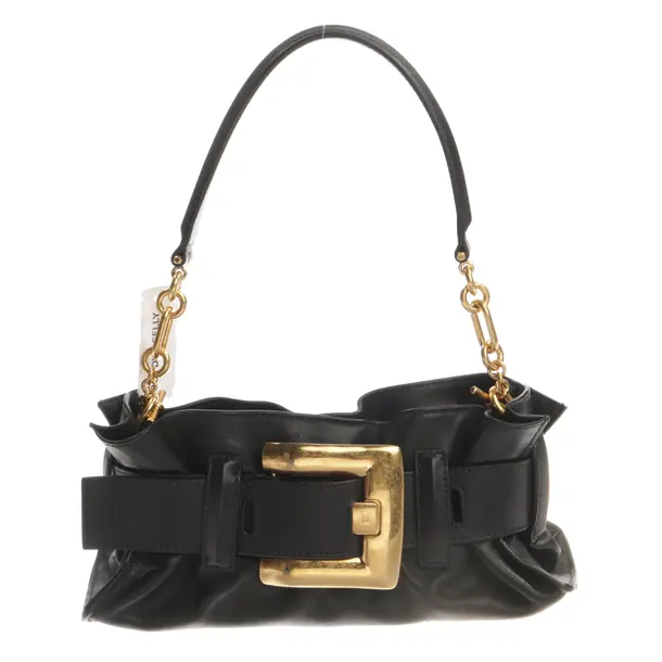 Schultertasche, in Schwarz, Leder, Balmain