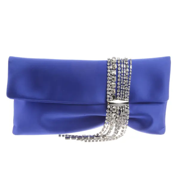 Clutch, in Blau, Polyester, Jimmy Choo