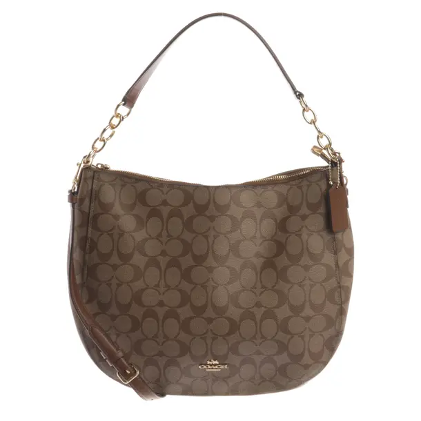 Handtasche, in Dunkelbraun, Leder, Coach