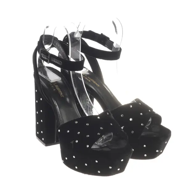 Heeled Sandals, in Black, Saint Laurent