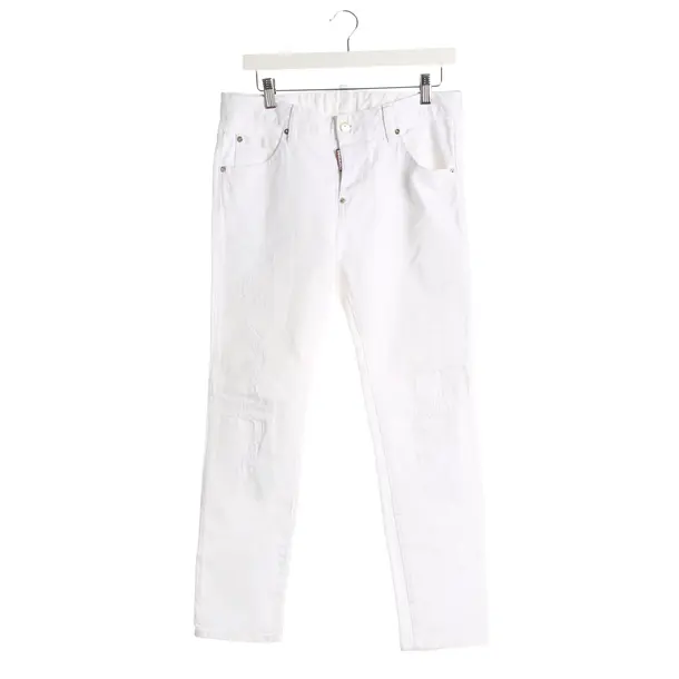 Jeans straight fit, in Bianco, Cotone, Dsquared