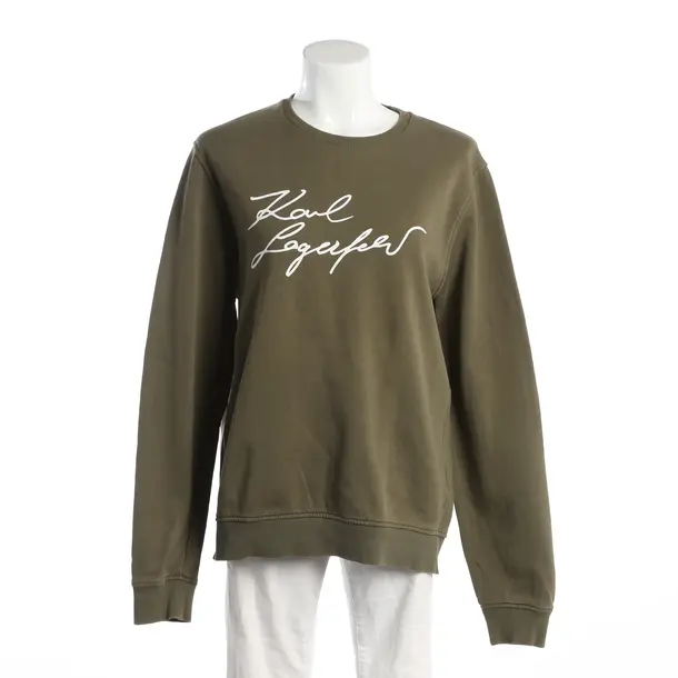 Sweatshirt, in Dunkelgrün, Baumwolle, Karl Lagerfeld