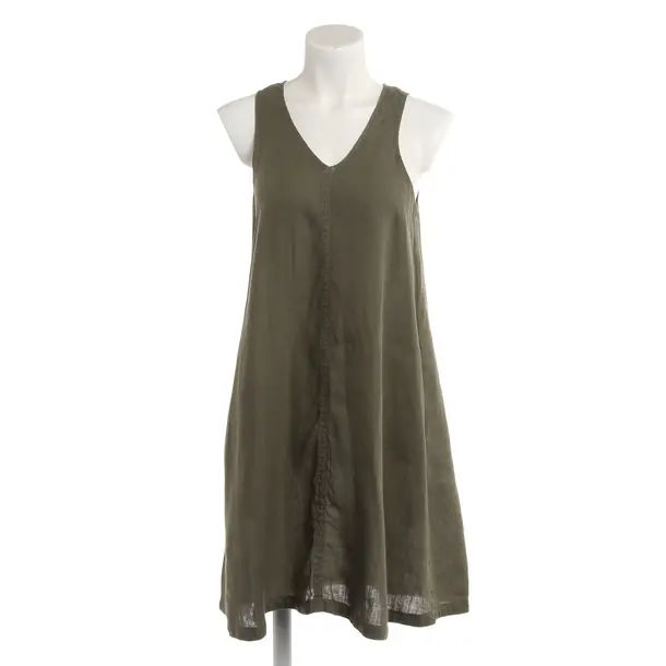 Dress, in Dark Green, Linen, Mos Mosh