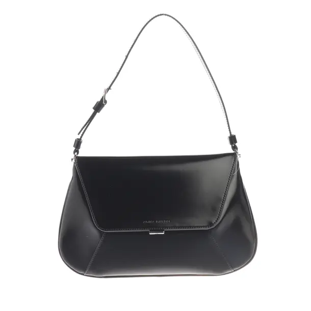Shoulder Bag, in Black, Leather, Amina Muaddi