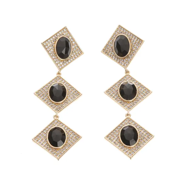 Earrings, in Black, Metal (metallic, metallized), self-portrait