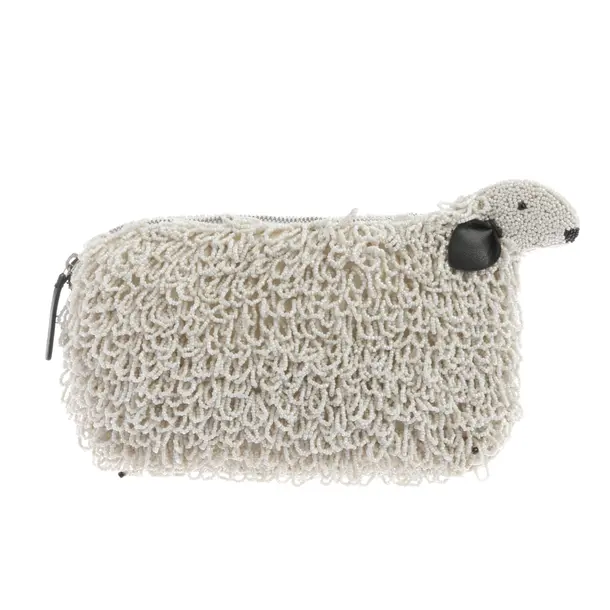 Clutch Bag, in White, Polyamide, Staud