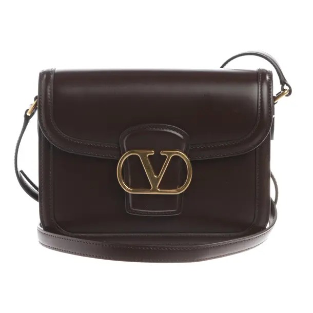 Shoulder Bag, in Dark Brown, Leather, Valentino