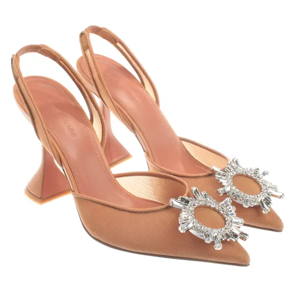 Slingbacks, in Hellbraun, Amina Muaddi