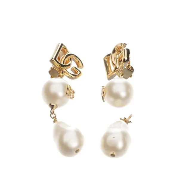 Ohrringe, in Beige, Metall (metallisch, metallisiert), Dolce & Gabbana