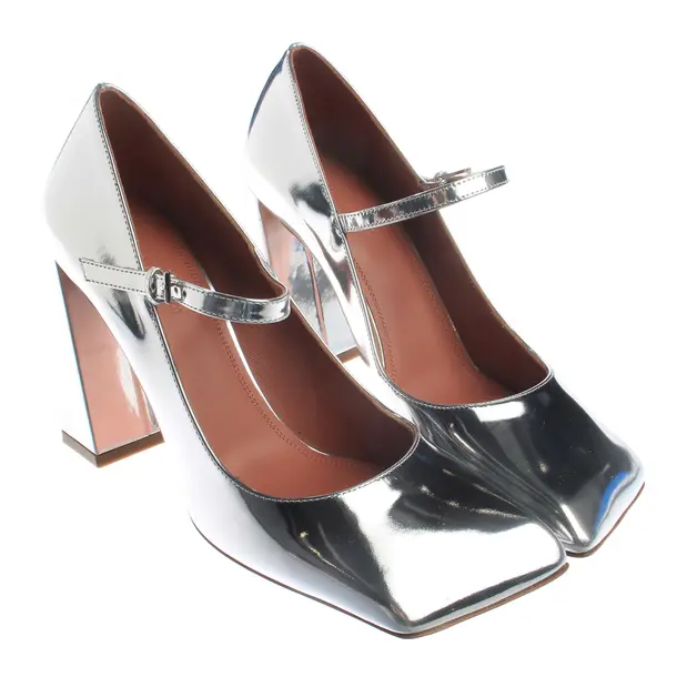 Pumps, in Silber, Amina Muaddi