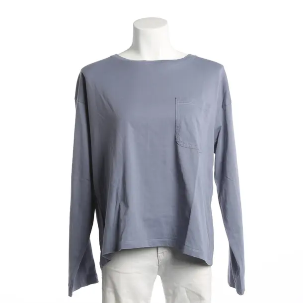 Long Sleeve Shirt, in Navy, Cotton, Closed