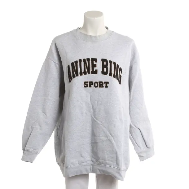 Sweatshirt, in Hellgrau, Baumwolle, Anine Bing