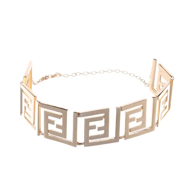 Halskette, in Gold, Metall (metallisch, metallisiert), Fendi