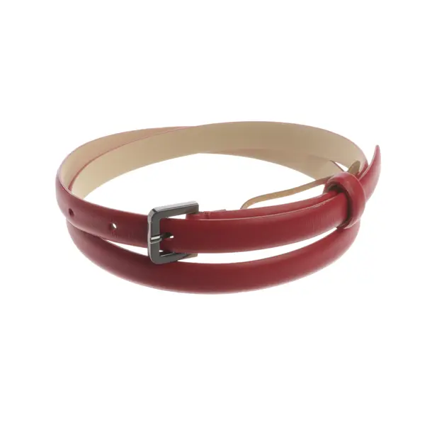 Belt, in Red, Leather, Max Mara