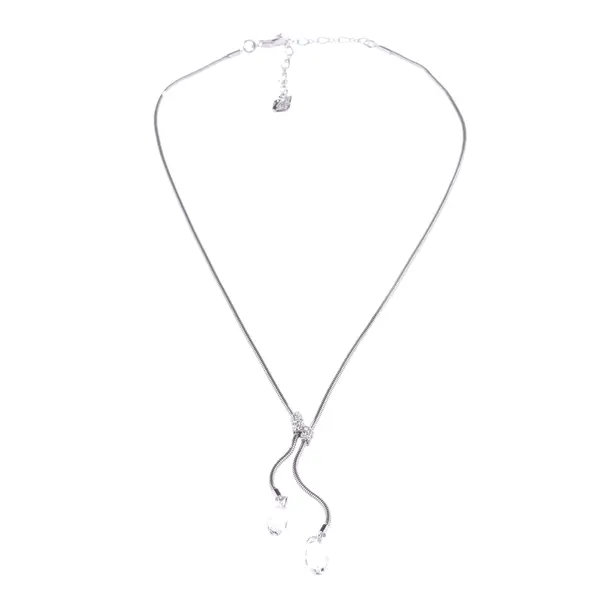 Necklace, in Silver, Metal (metallic, metallized), Swarovski