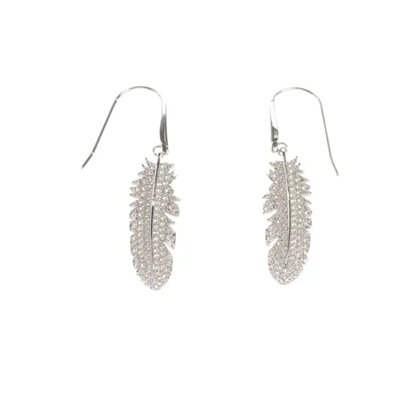 Ohrringe, in Silber, Sonstige Fasern, Swarovski